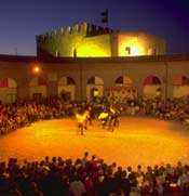 evento in piazzale roma dove vengono ricreati gli eventi dell'entroterra