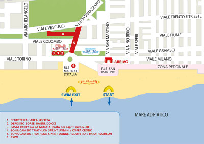 mappa triathlon riccione